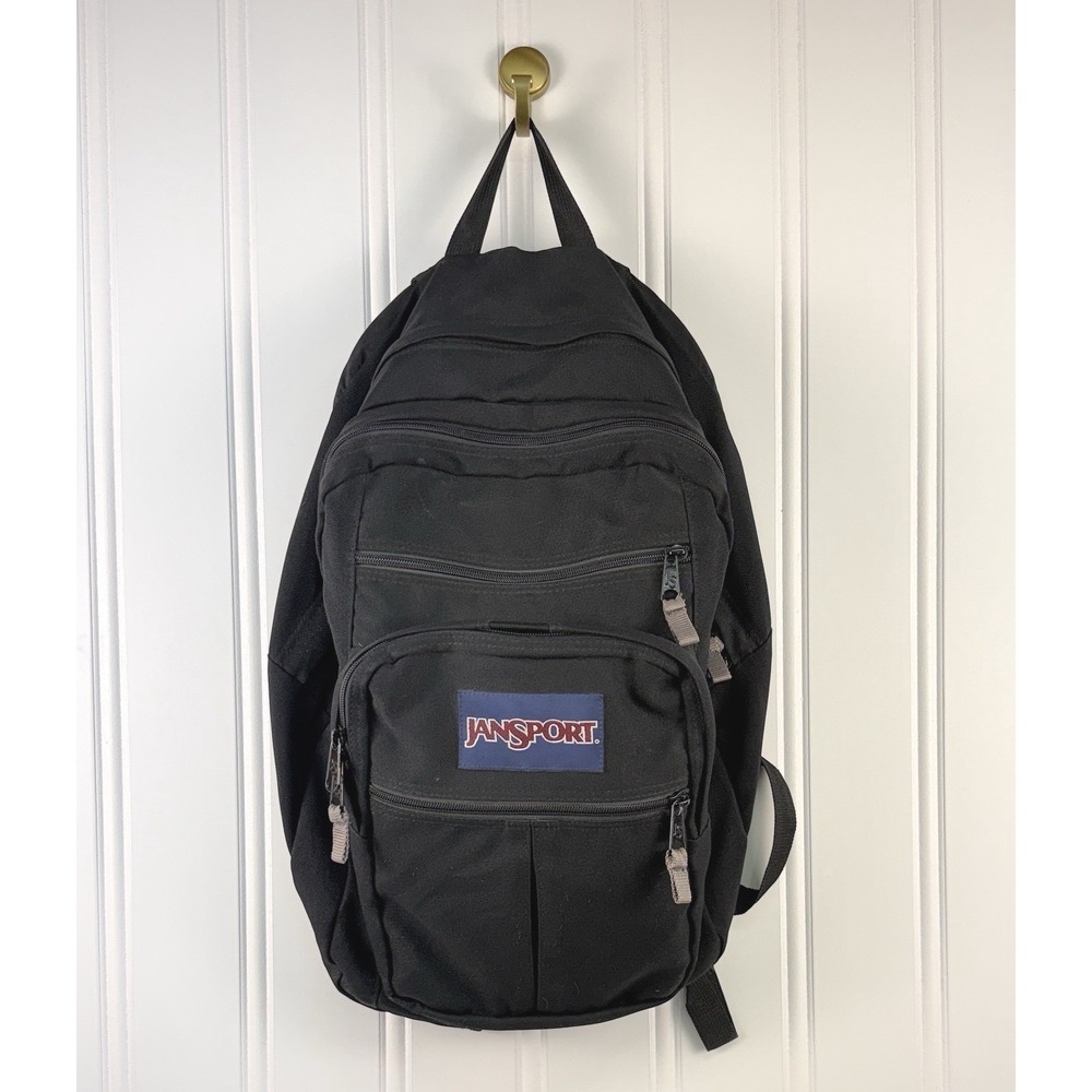 VTG Jansport Backpack Big Student XL School Sleeve Book Bag Black
